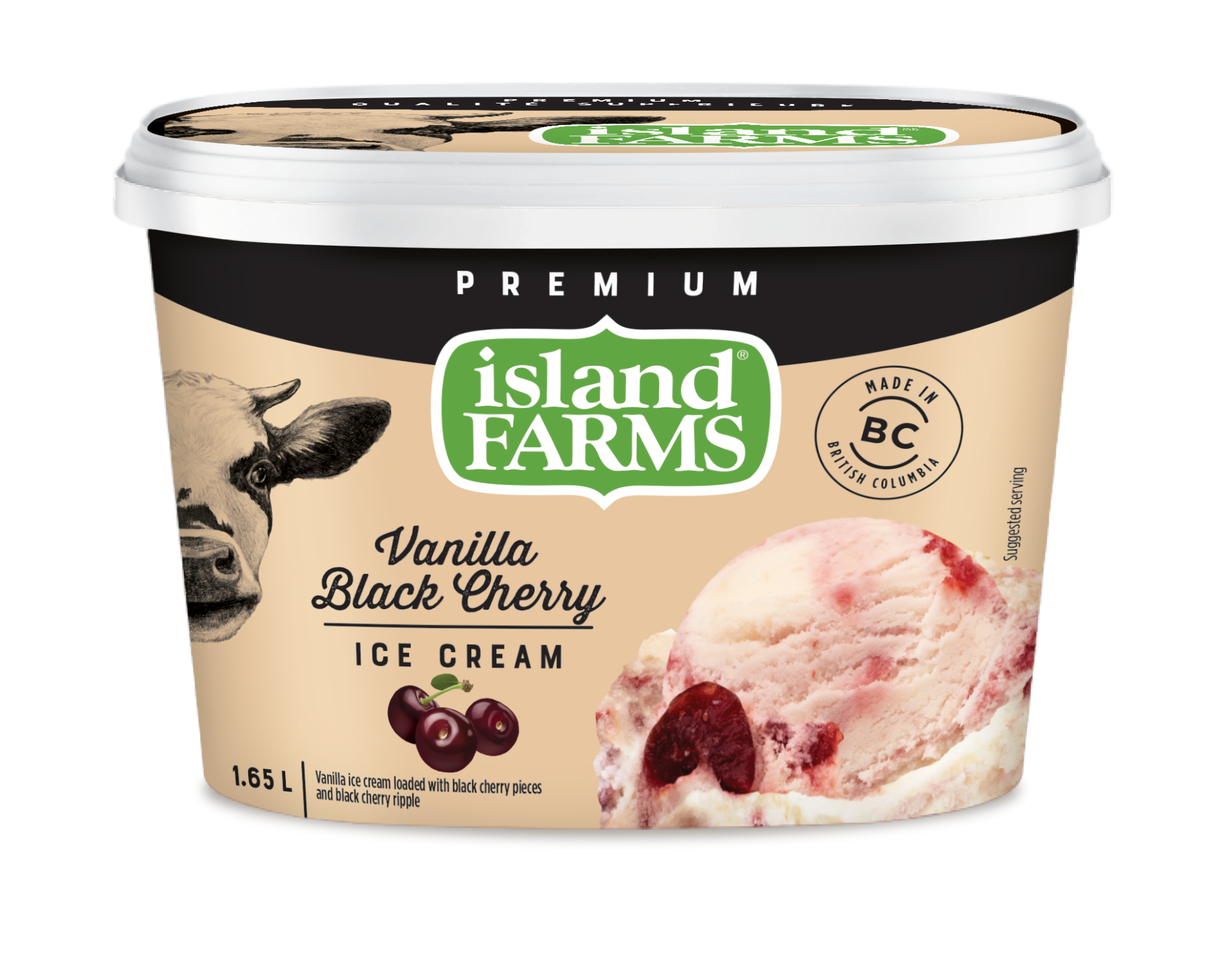 Premium Black Cherry Ice Cream Island Farms